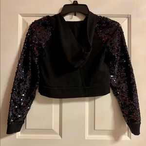 Justice Black Sequin Hoodie